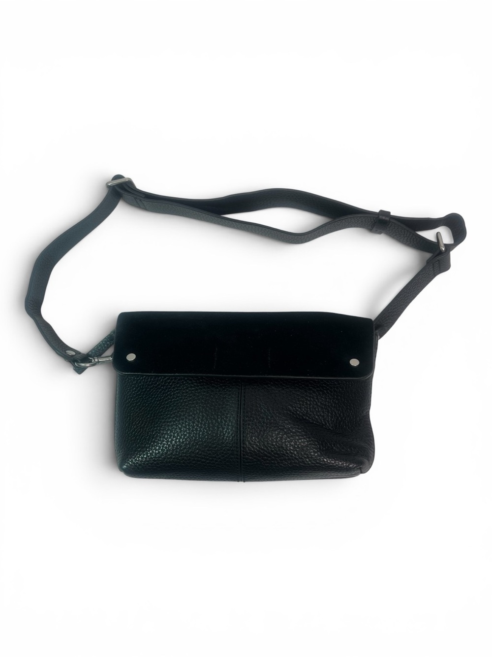 Treasure & Bond Black Leather waist Belt Bag w/Adjustable Strap - Picture 6 of 11